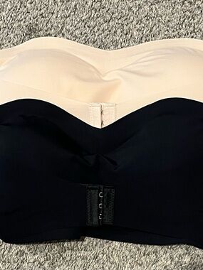 Strapless Two-Tone Strapless Bra - Black & Cream